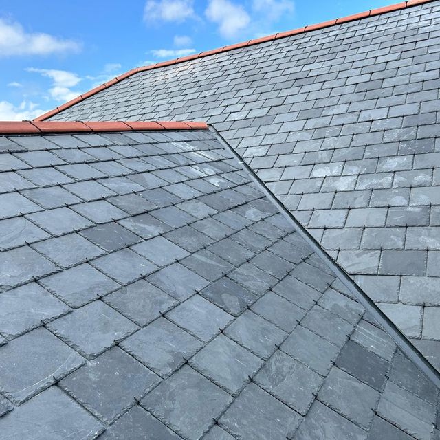 Slate tiled roof