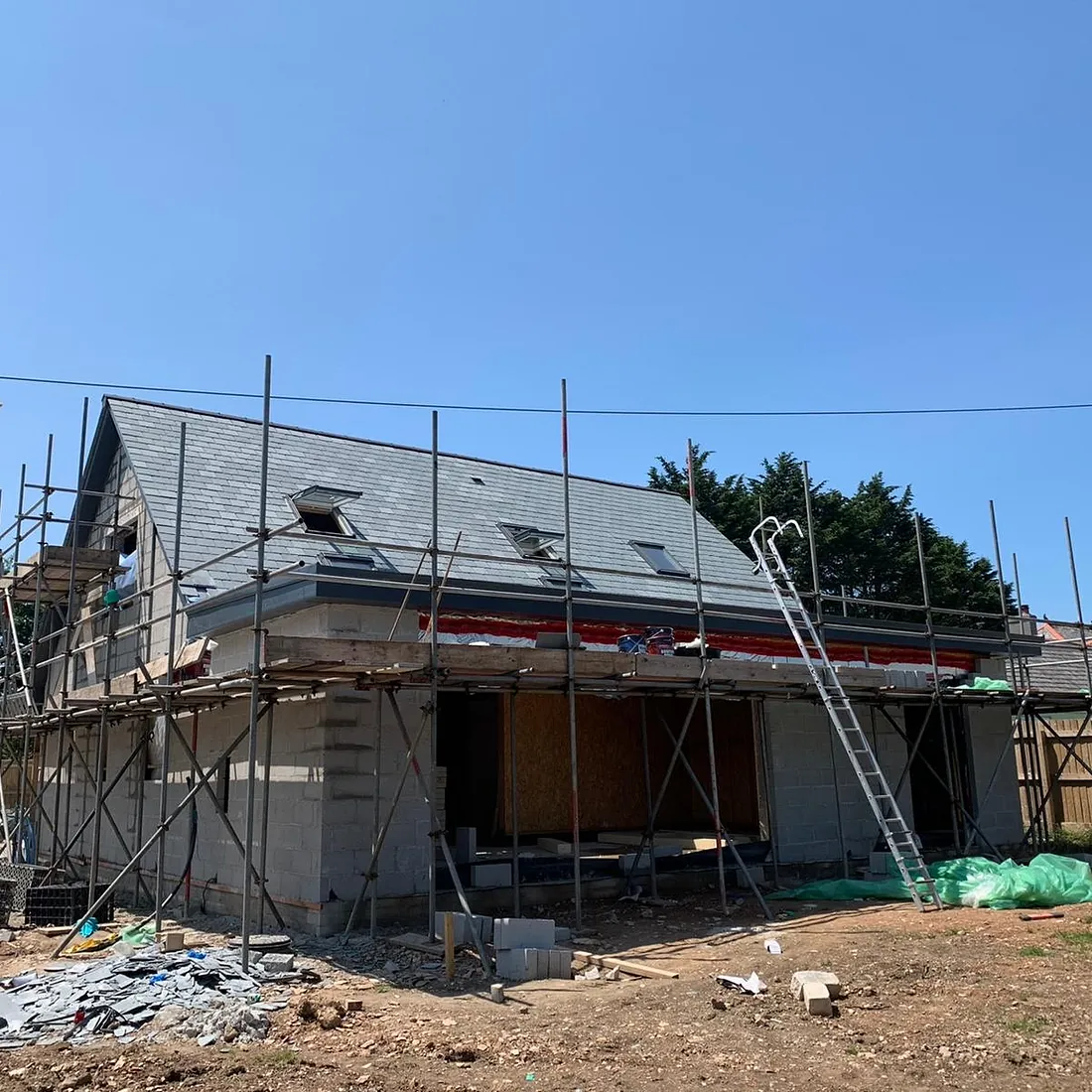 New roof being built Redruth